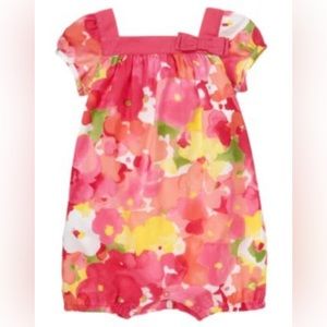 Janie and Jack Watercolor Floral Romper - 18-24 m